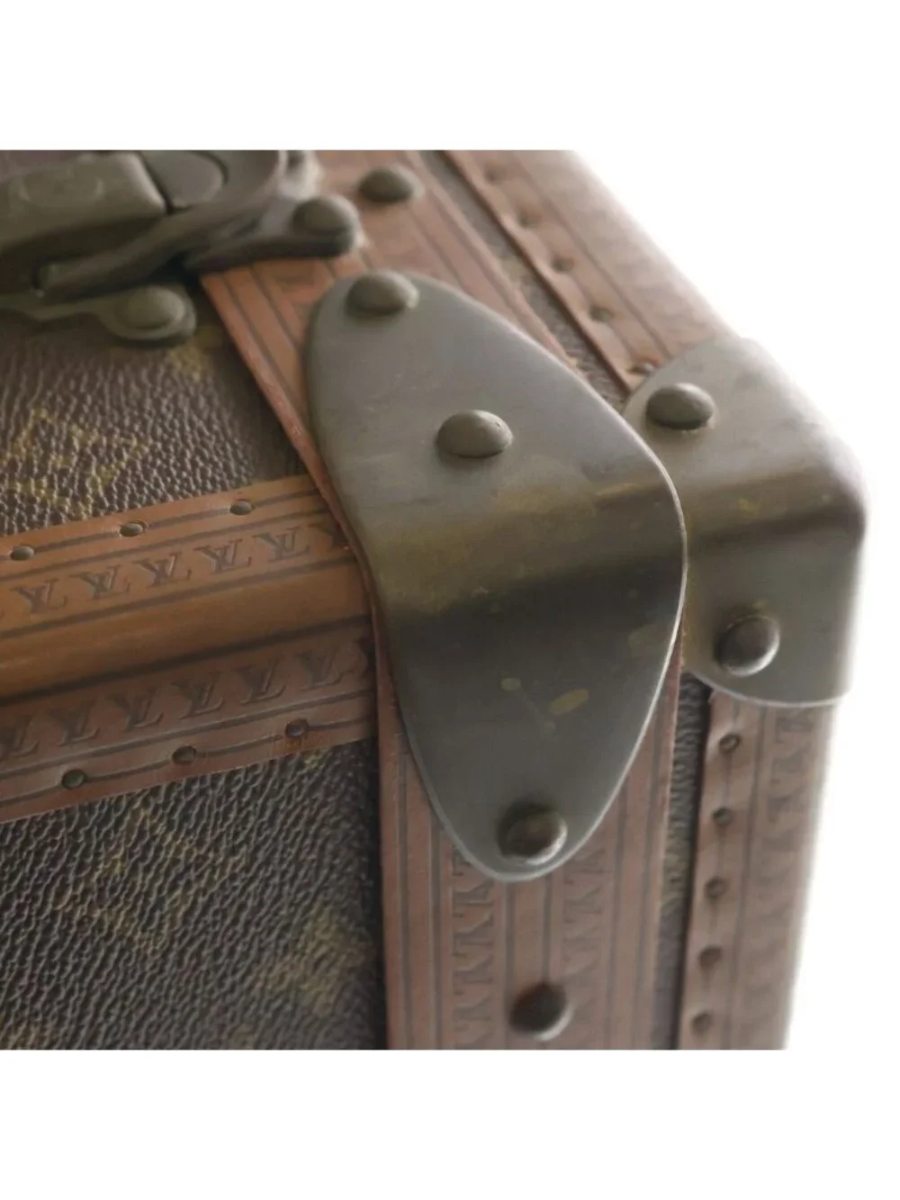 Louis Vuitton Monogram Visten 55 Brown Trunk Suitcase Vintage